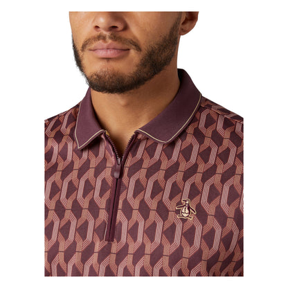 Original Penguin All Over Jacquard Colour Block Golf Polo OGKFF027