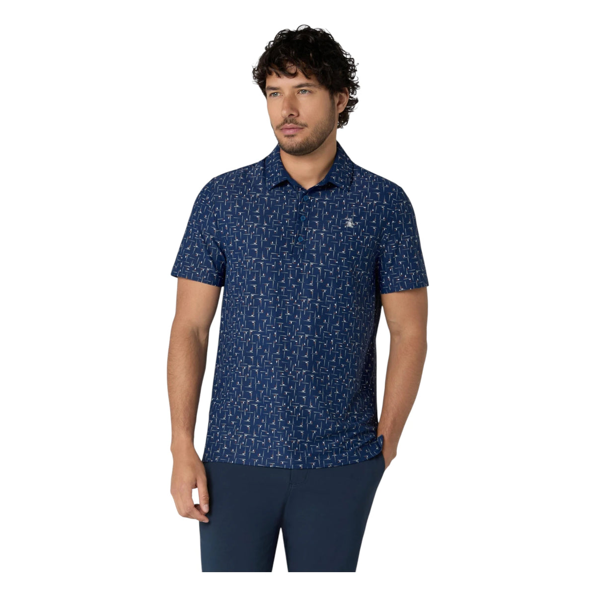 Original Penguin Flag Print Golf Polo Shirt OGKFG031