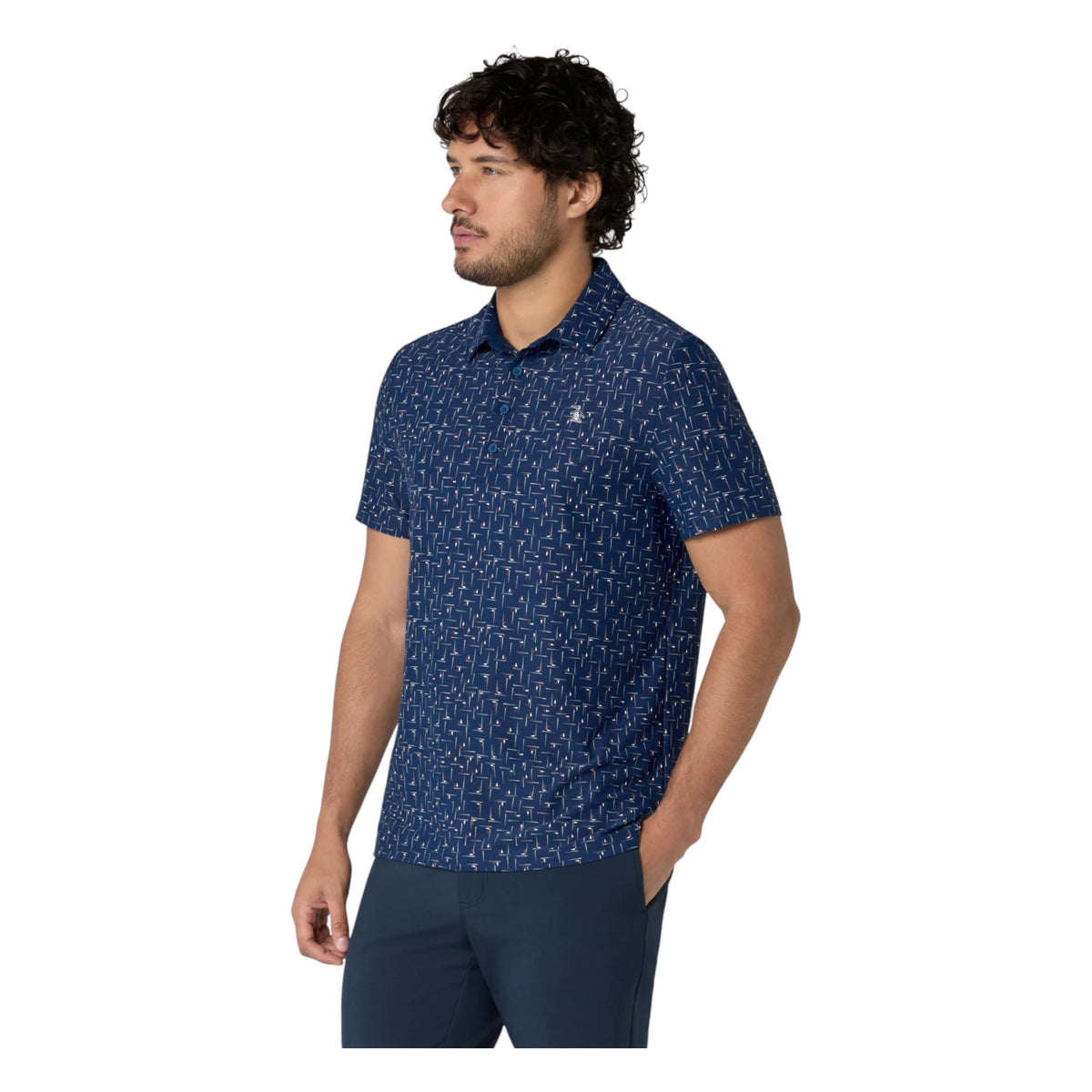 Original Penguin Flag Print Golf Polo Shirt OGKFG031