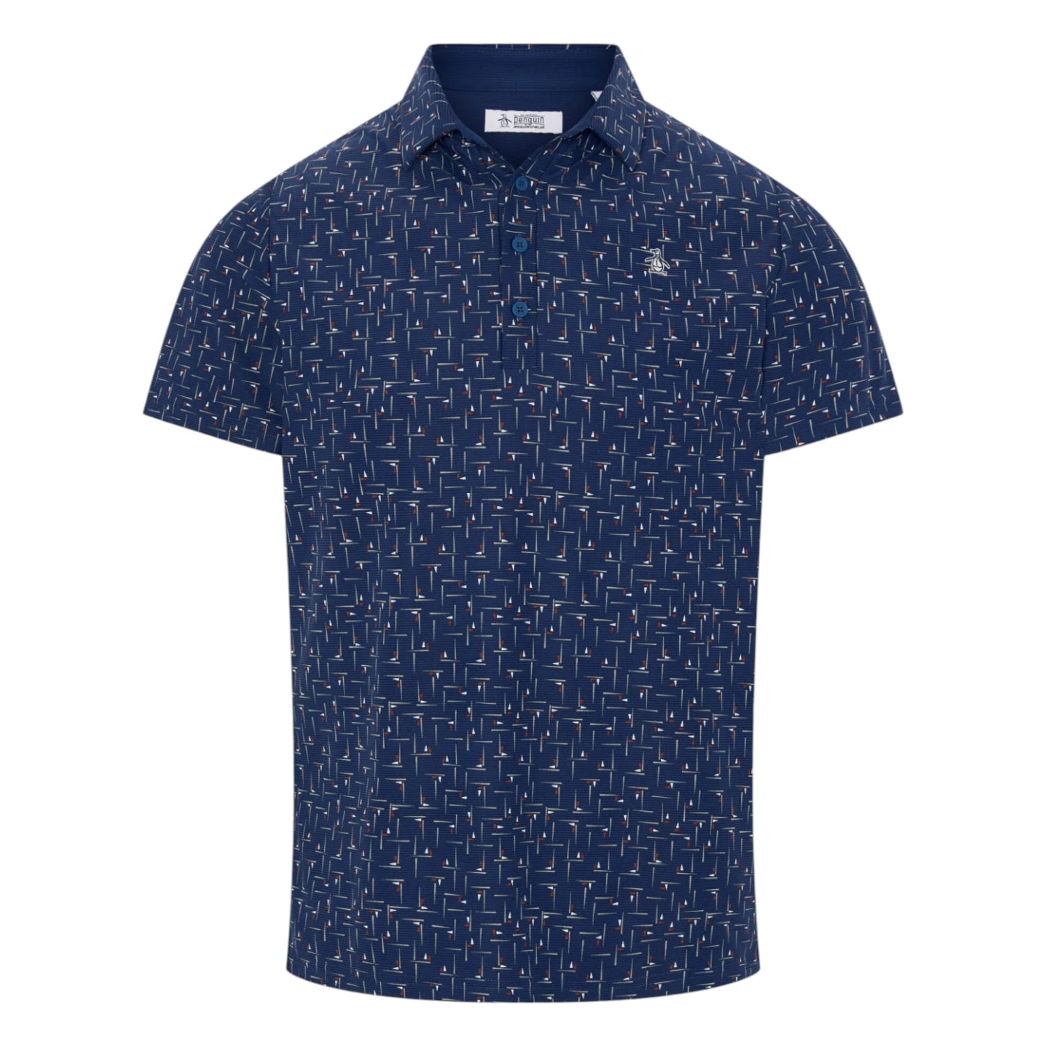 Original Penguin Flag Print Golf Polo Shirt OGKFG031