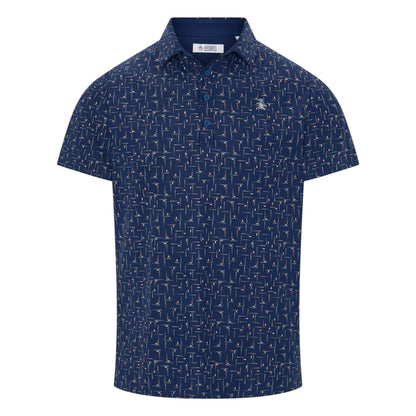 Original Penguin Flag Print Golf Polo Shirt OGKFG031