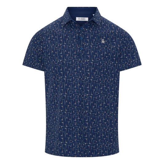 Original Penguin Flag Print Golf Polo Shirt OGKFG031