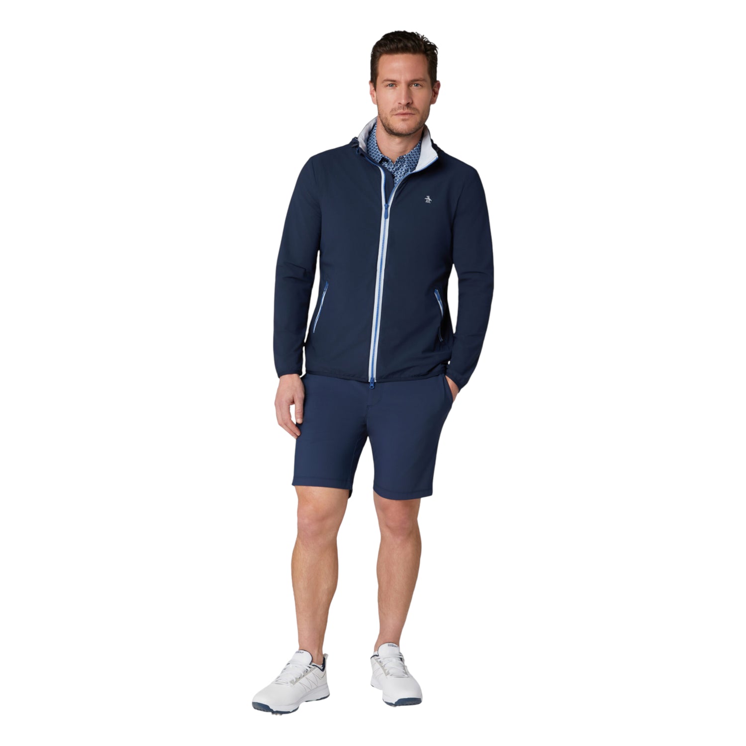 Original Penguin Full Zip Legacy Golf Wind Jacket OGKSG056 Black