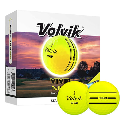 Volvik Vivid Soft Twilight Golf Balls & UV Torch VVTWPY | 6 Pack