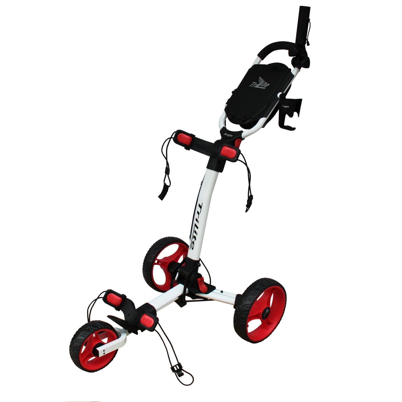 Axglo TriLite 3 Wheel Golf Trolley | White/Red
