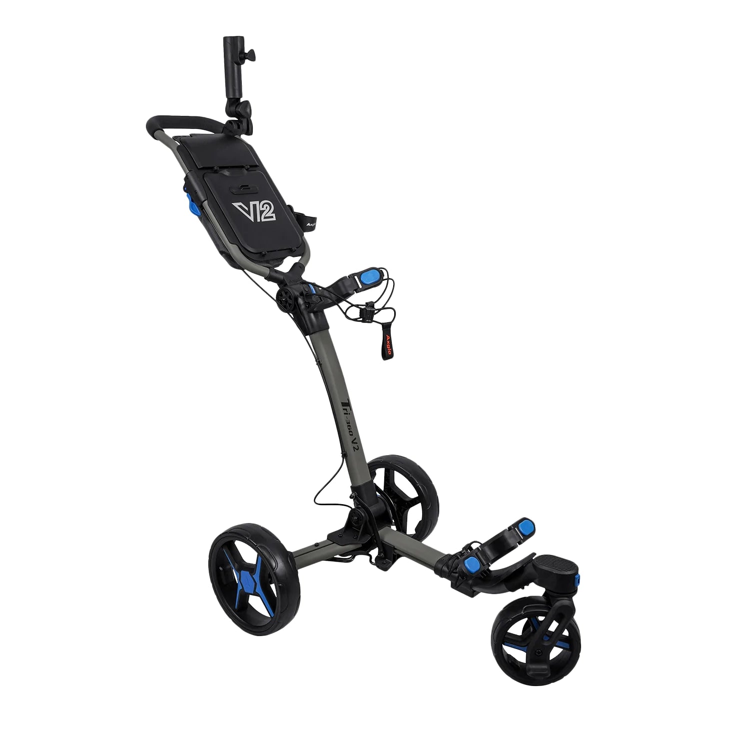 Axglo Tri-360 V2 Golf Trolley | Black/Blue