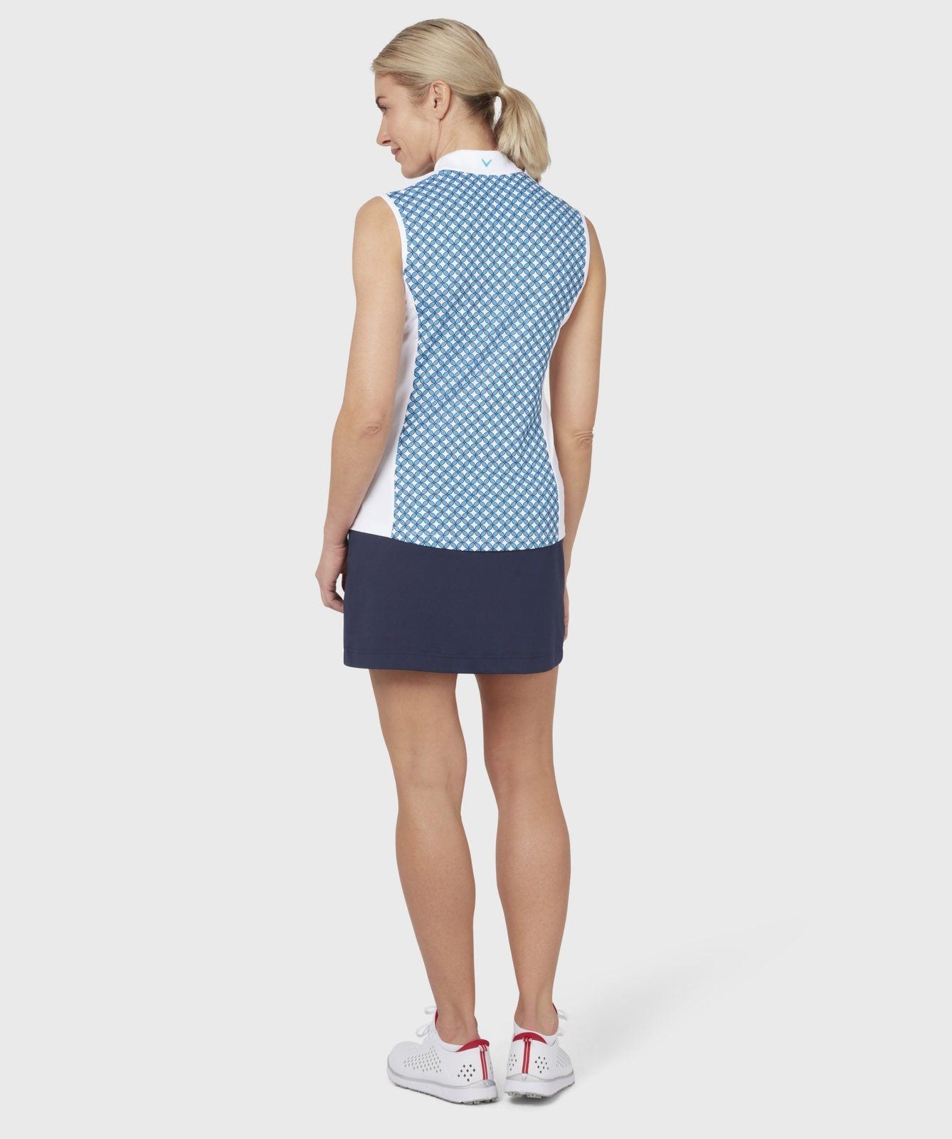 Callaway Ladies Printed Floral S/L Golf Polo Shirt CGKSC018