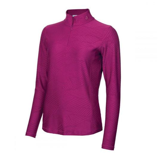 Green Lamb Ladies Giovanna Jacquard Zip Neck Golf Top AG21891