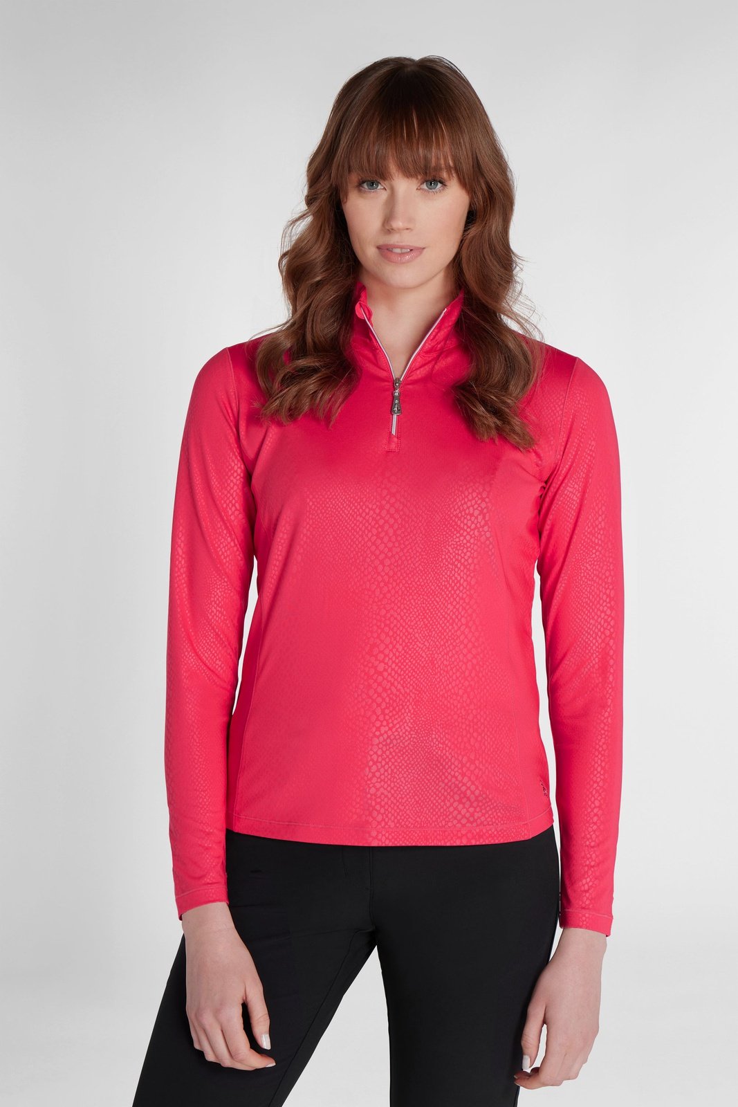 Green Lamb Ladies Kennedy Snakeskin 1/4 Zip Golf Top AG22942