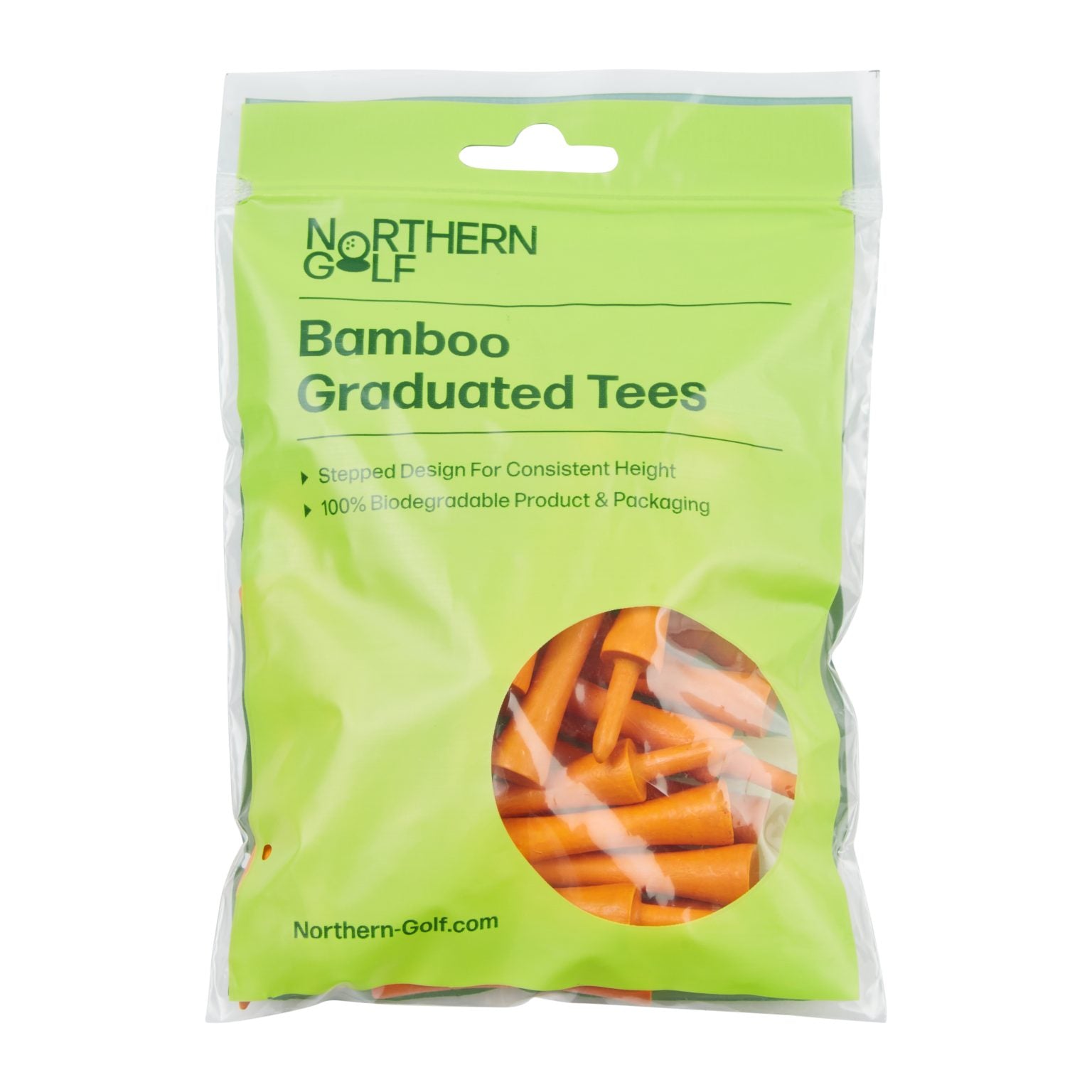 Northern Golf Orange Bamboo Graduated Tees