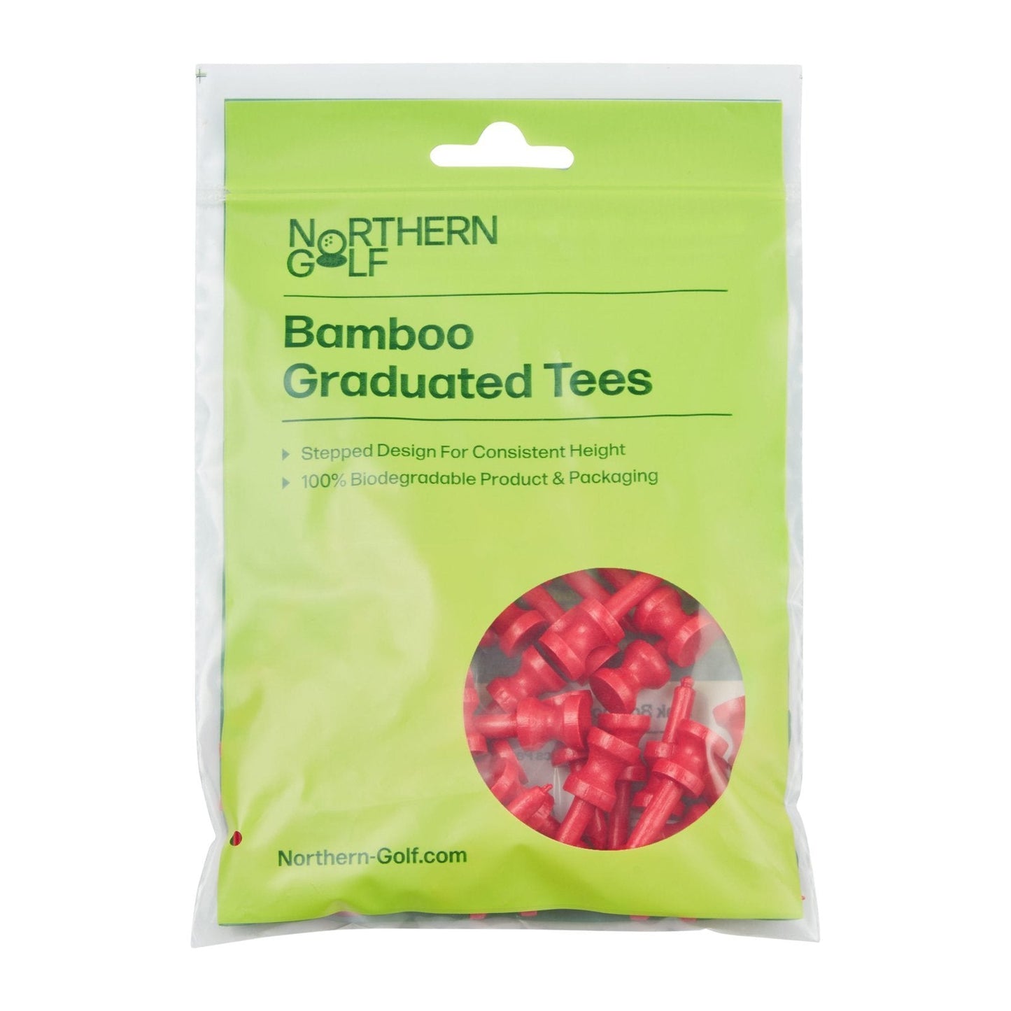 Northern Golf Red Bamboo Graduated Tees