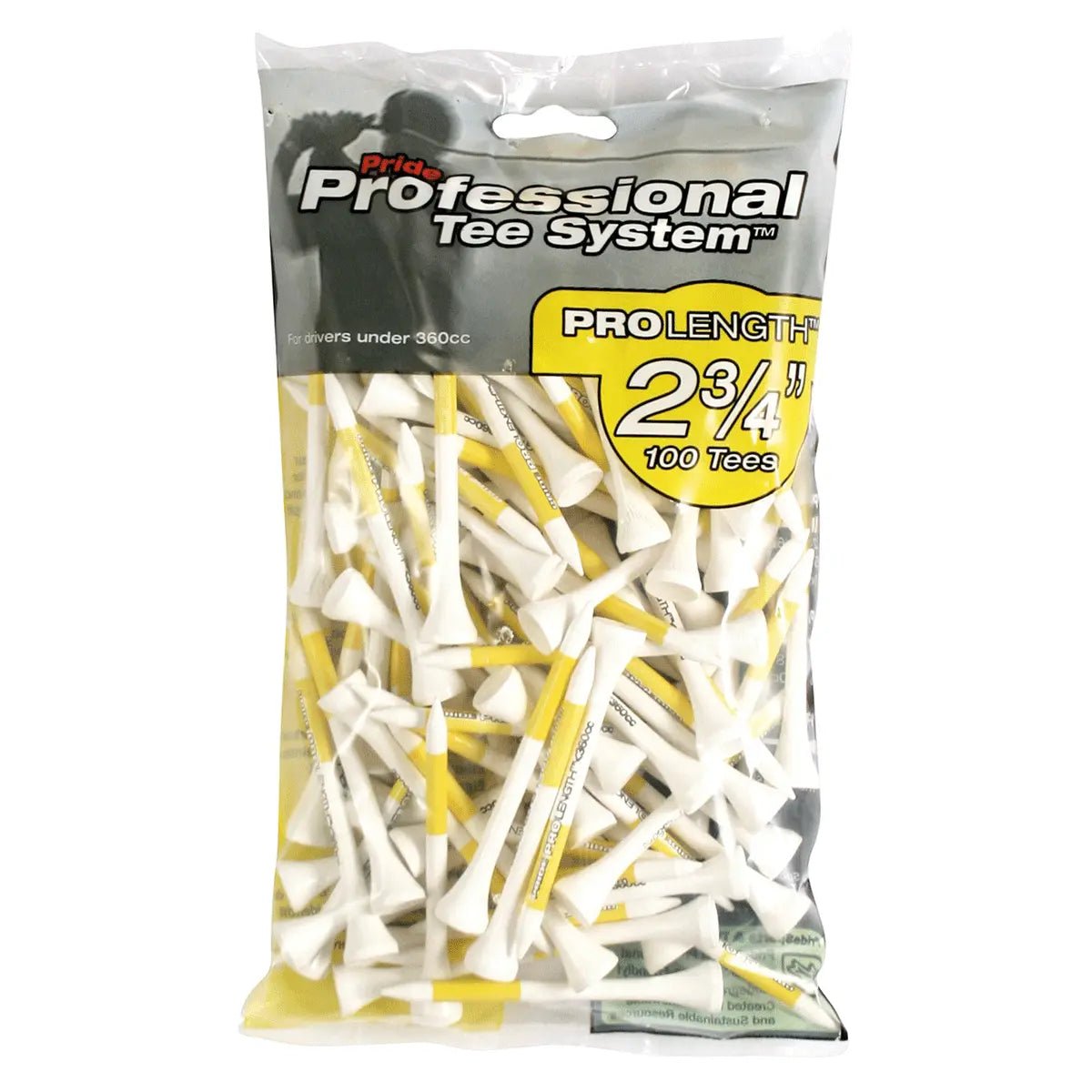 Pride Golf Tees Bumper Pack Yellow 100