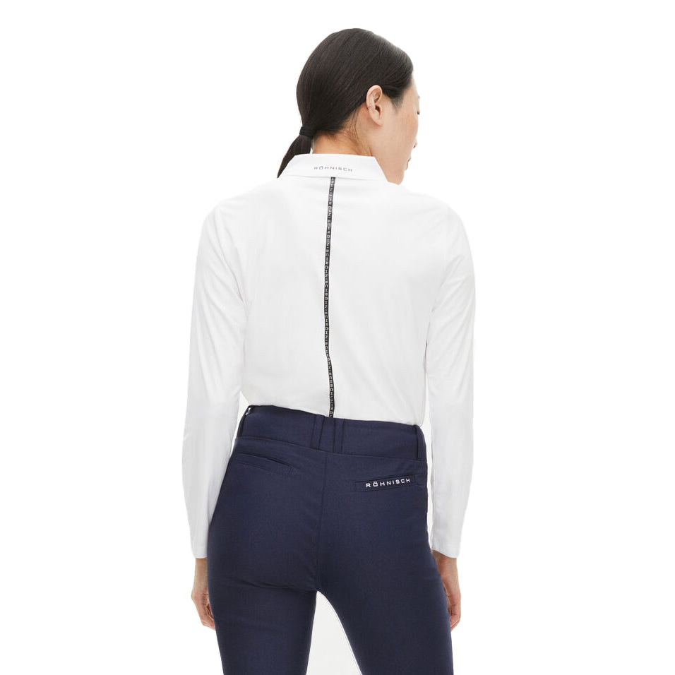 Rohnisch Ladies Lynn Long Sleeve Golf Polo Shirt 111040 White – Clarkes ...