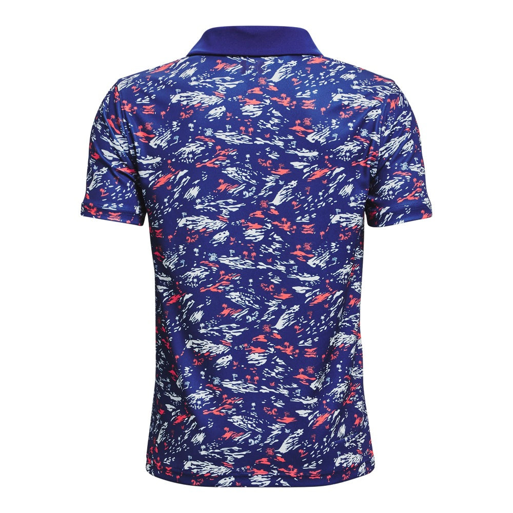 Under Armour Junior Performance Paradise Printed Golf Polo Shirt 1373642